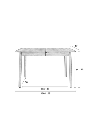Walnut Extendable Dining Table | Zuiver Glimps | OROA.com