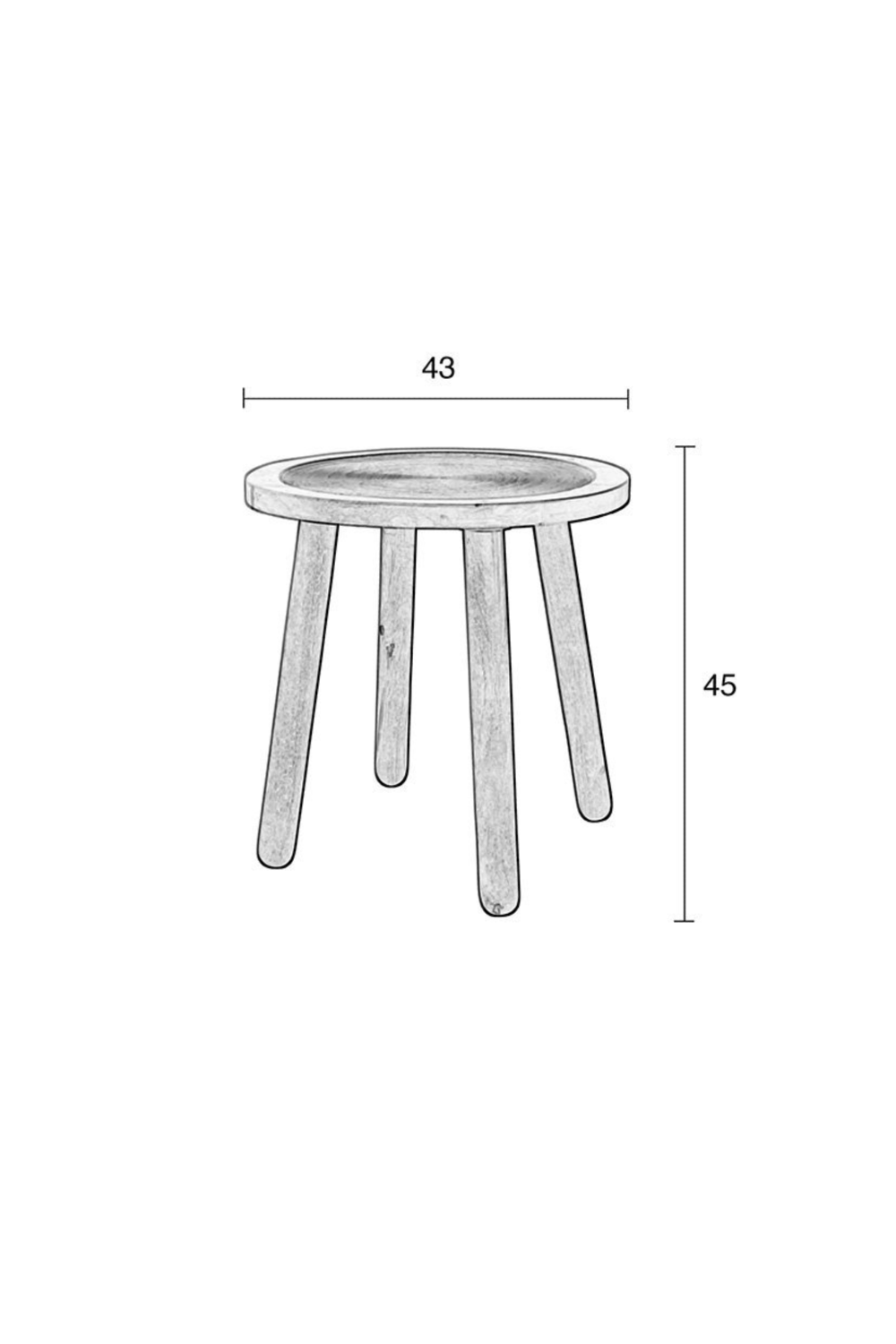 Carved Wooden Top End Table | Zuiver Dendron | Oroa.com