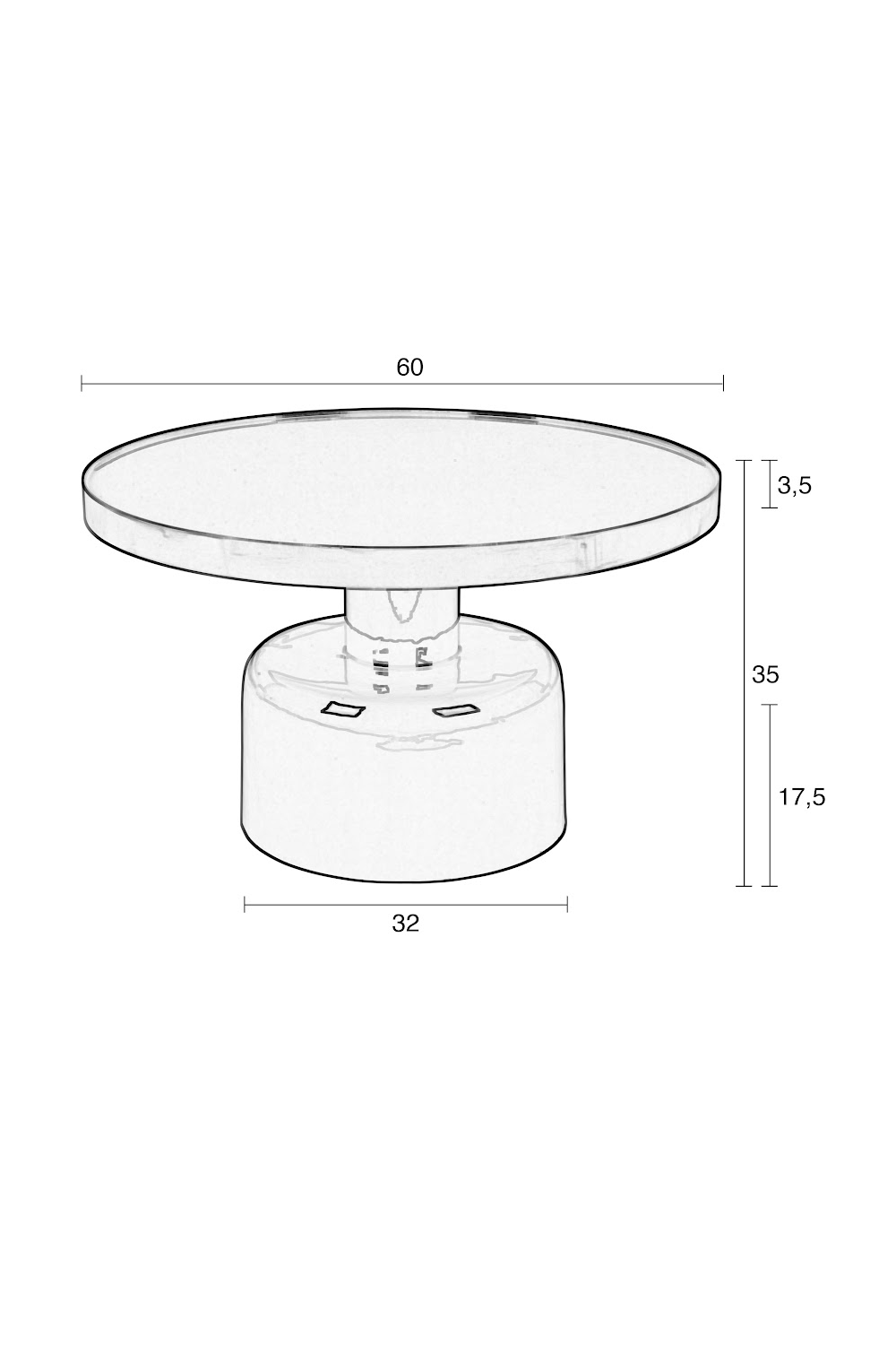 Round Enameled Coffee Table | Zuiver Glam | Oroatrade