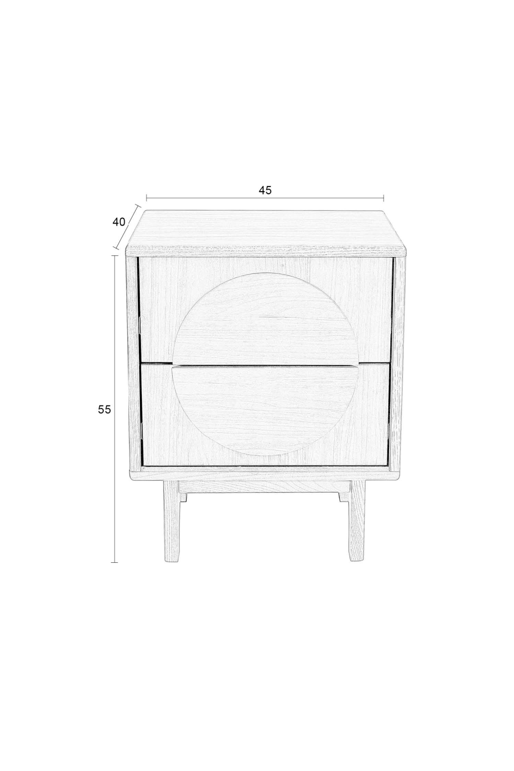 Oak Bedside Table | Zuiver Groove | OROA.com