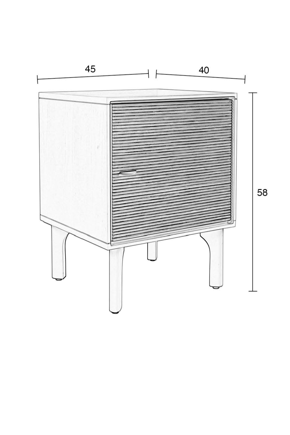 Beige 1-Door Bed Stand | Zuiver Morning | OROA.com