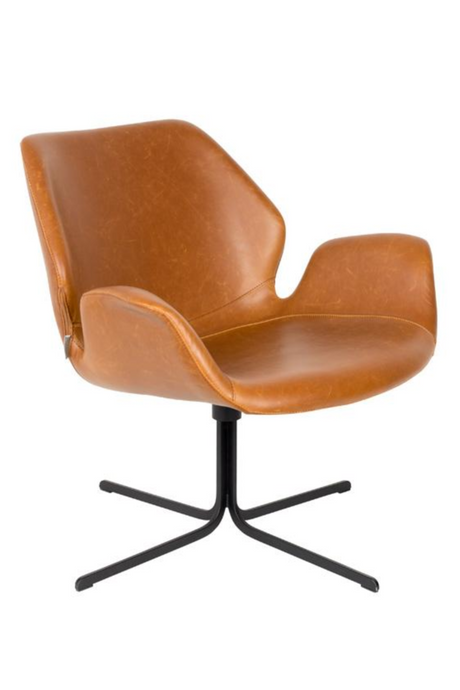 Leather Swivel Lounge Chair | Zuiver Nikki | Oroa.com