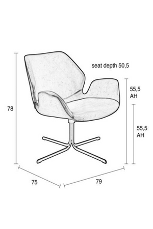 Leather Swivel Lounge Chair | Zuiver Nikki | Oroa.com