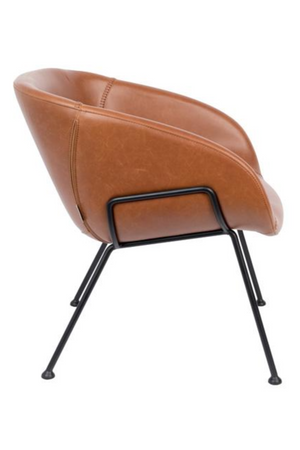 Baseball-Stitched Leather Lounge Chair | Zuiver Feston | Oroa.com