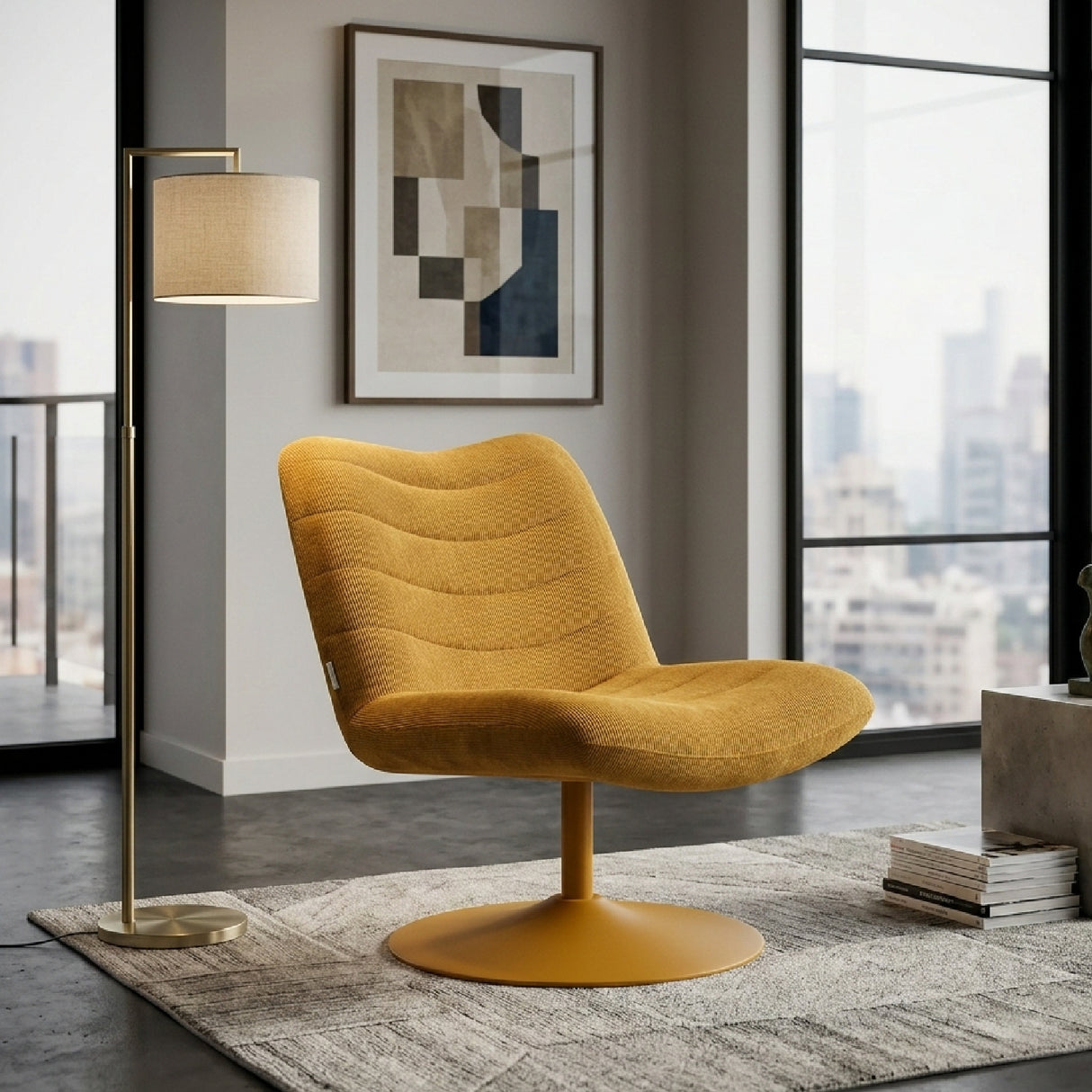   Upholstered Pedestal Lounge Chair | Oroa.com