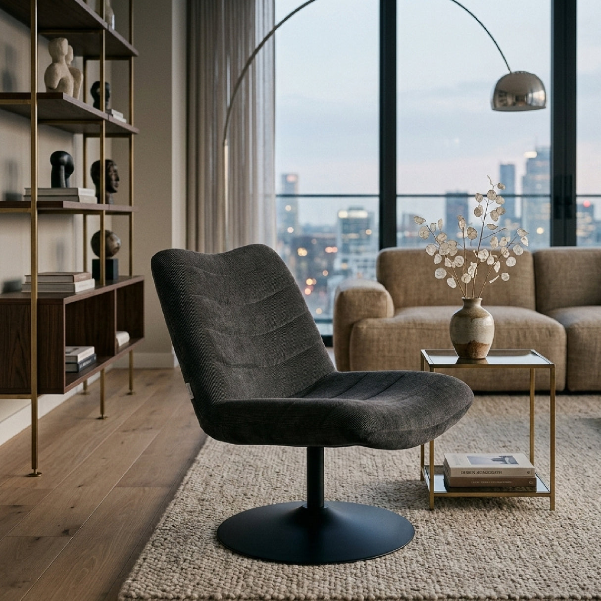   Upholstered Pedestal Lounge Chair | Oroa.com