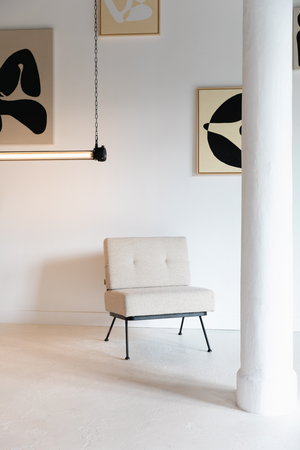 Beige Minimalist Lounge Chair | Zuiver Bowie | OROA.com