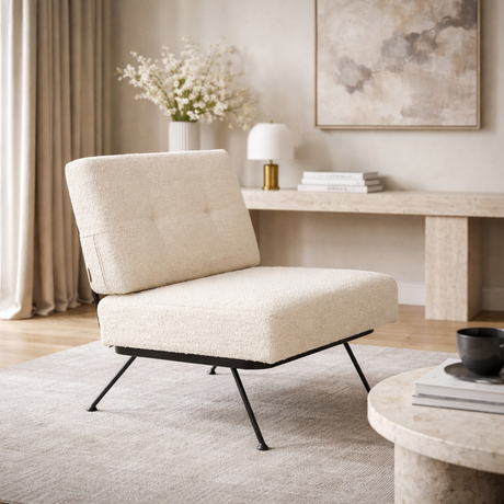   Beige Minimalist Lounge Chair | Oroa.com