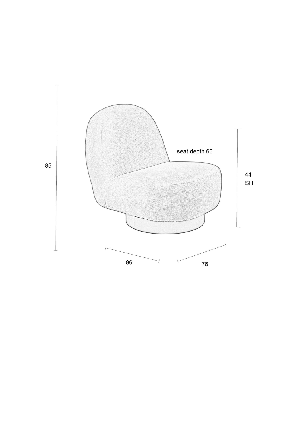 Round Modern Lounge Chair | Zuiver Eden | OROA.com