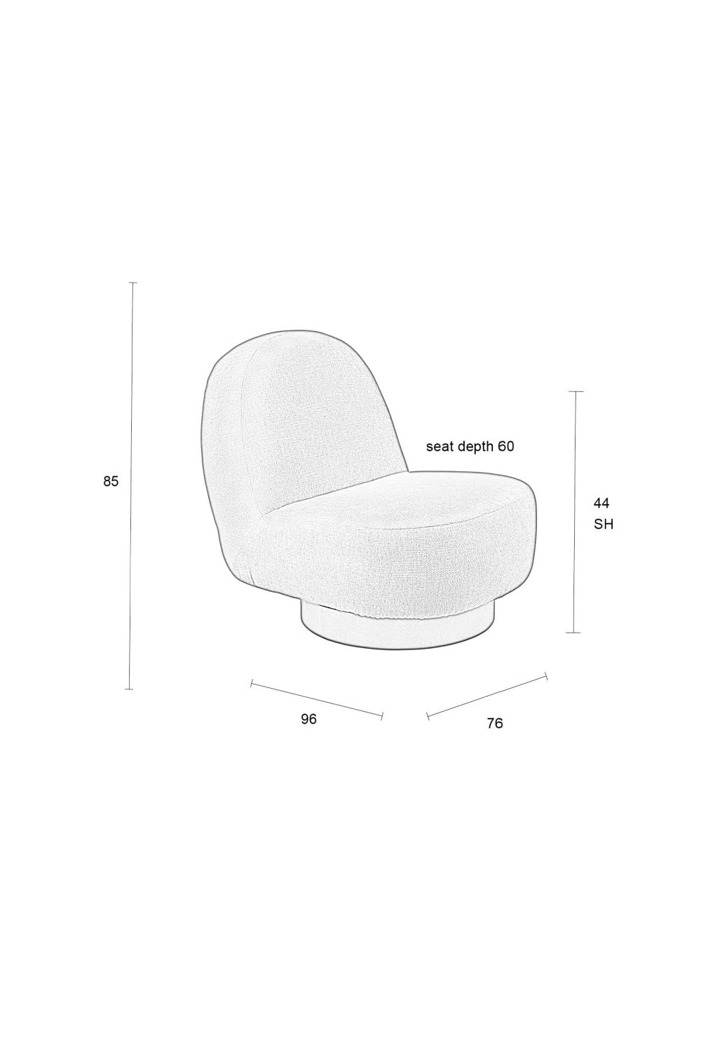 Round Modern Lounge Chair | Zuiver Eden | OROA.com