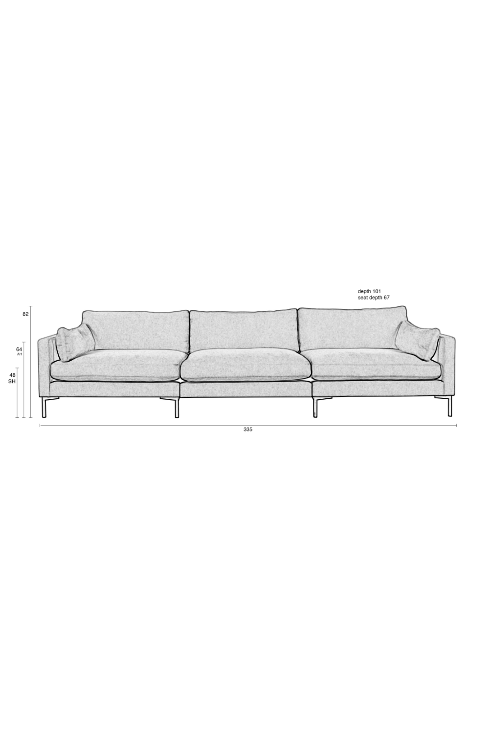 Upholstered 4-5 Seater Sofa | Zuiver Summer | Oroa.com