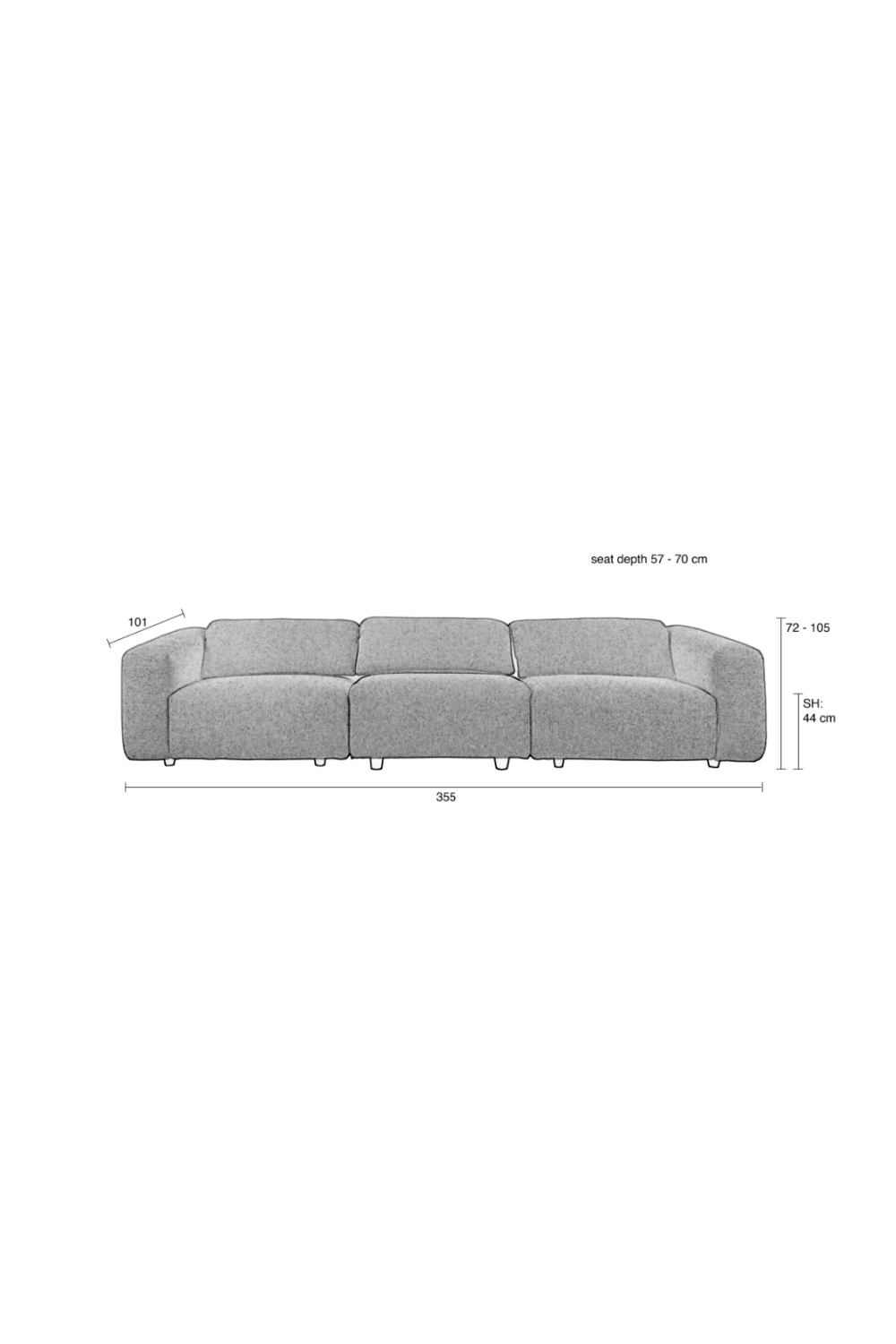 Mixed Fabric Upholstered Sofa | Zuiver Wings | OROA.com