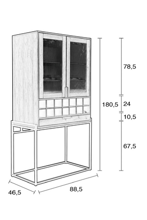 Black Oak Wine Cabinet | Zuiver Travis | OROA.com