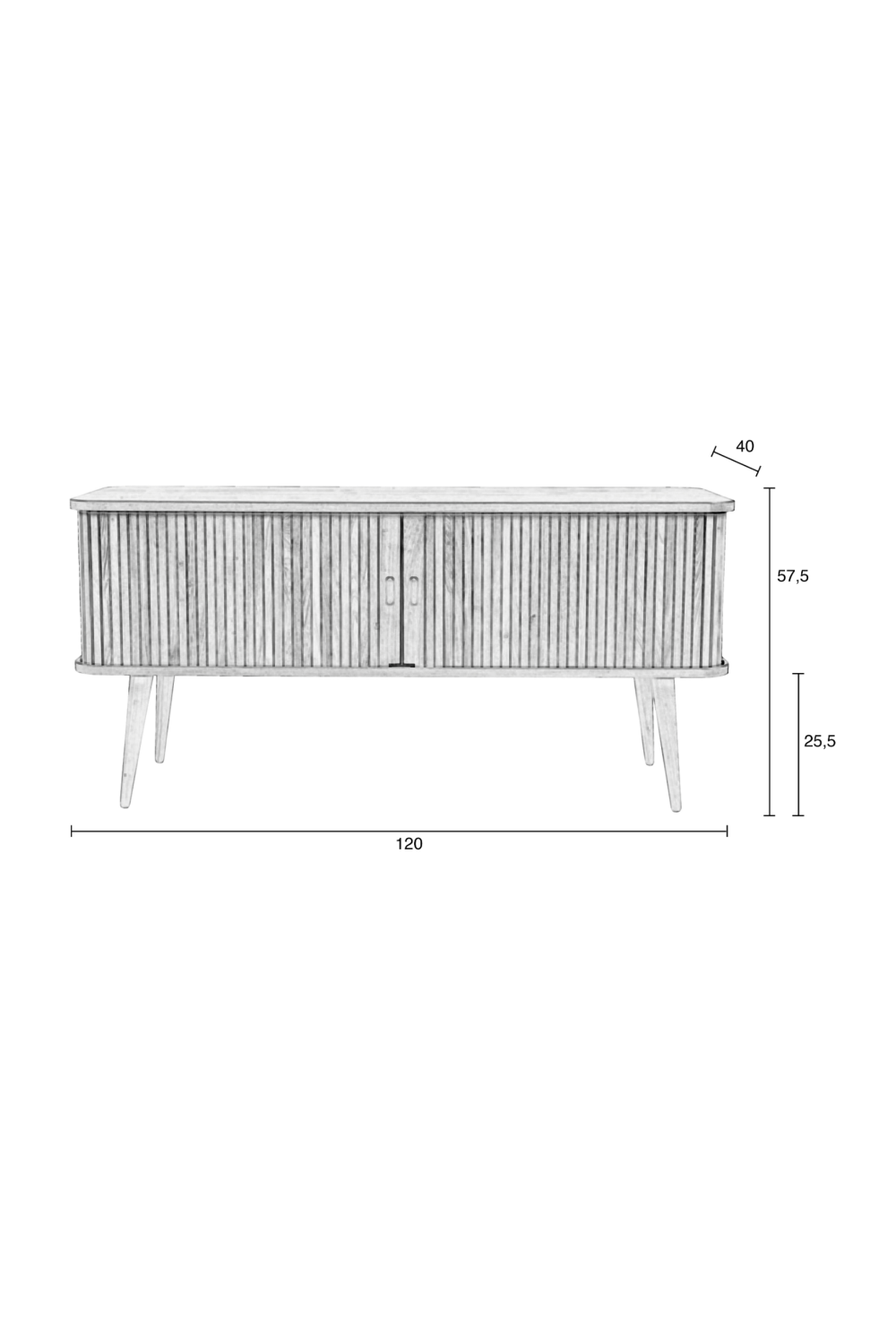 Tambour Sliding Doors Sideboard | Zuiver Barbier | Oroa.com