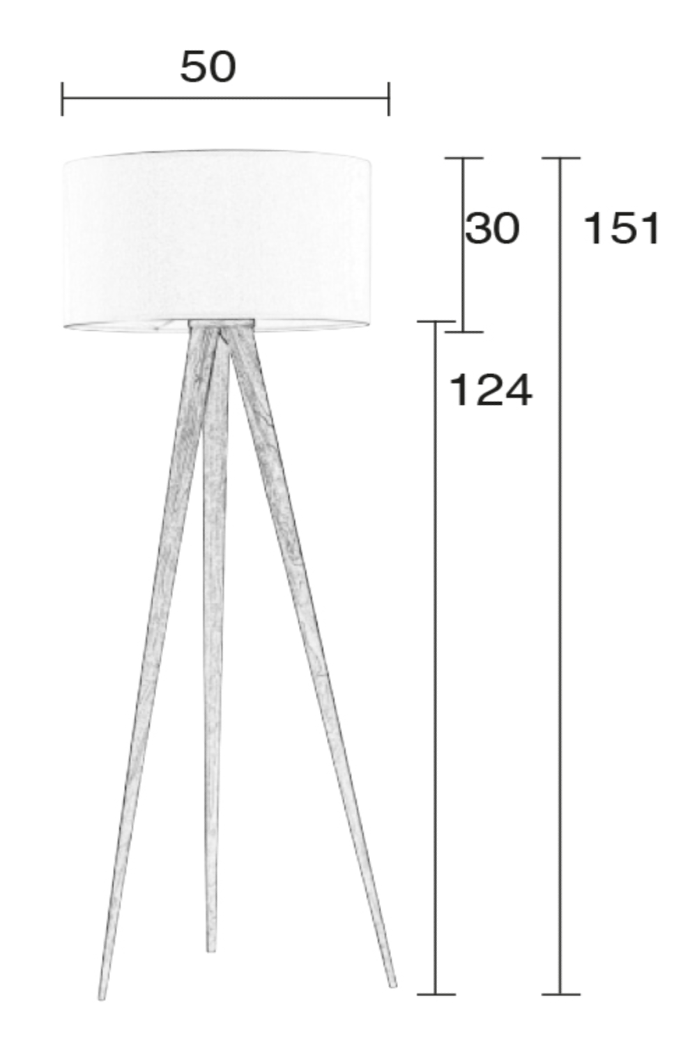 Wooden Leg Floor Lamp | Zuiver Tripod | Oroa.com