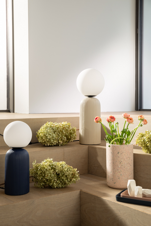 Blue Fluted Ceramic Table Lamp S | Zuiver Dash | OROA.com