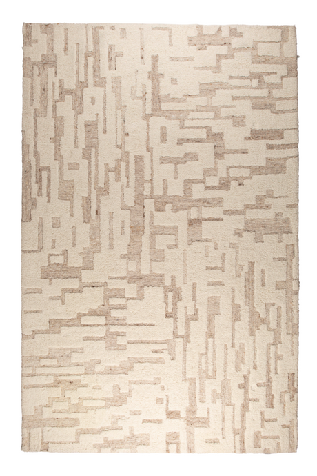 Beige Wool Patterned Carpet | Zuiver Hills | OROA.com