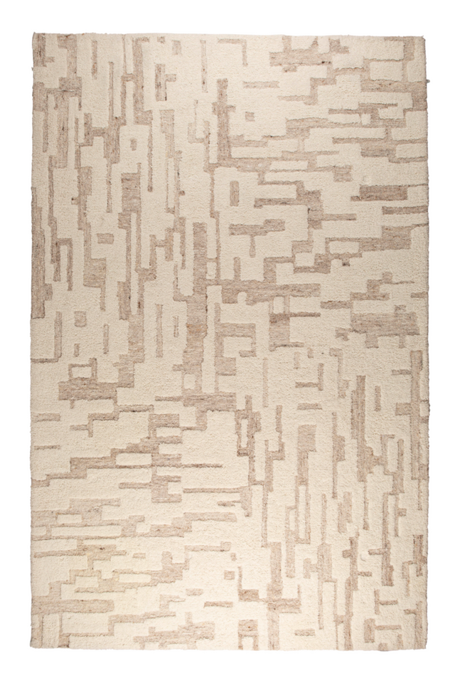 Beige Wool Patterned Carpet | Zuiver Hills | OROA.com