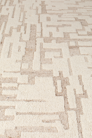 Beige Wool Patterned Carpet | Zuiver Hills | OROA.com