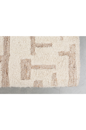 Beige Wool Patterned Carpet | Zuiver Hills | OROA.com