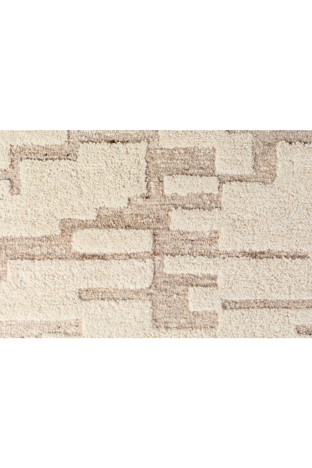 Beige Wool Patterned Carpet | Zuiver Hills | OROA.com