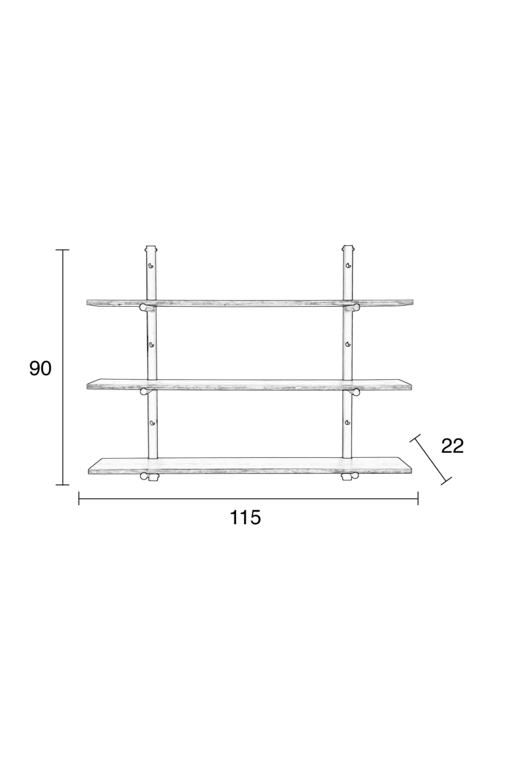Three Layer Wall Shelf | Zuiver Bundy | OROA.com