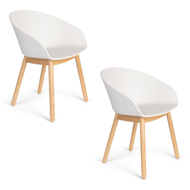 Modern furniture - Oak Legged Molded Dining Armchairs (2) - www.oroa.com