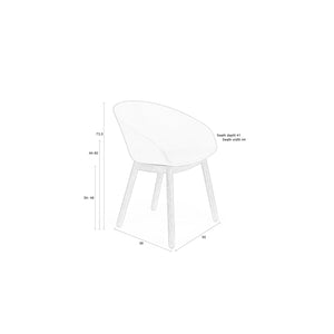   Modern furniture - Oak Legged Molded Dining Armchairs (2) - www.oroa.com | Oroa.com