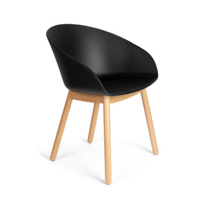   Modern furniture - Oak Legged Molded Dining Armchairs (2) - www.oroa.com | Oroa.com