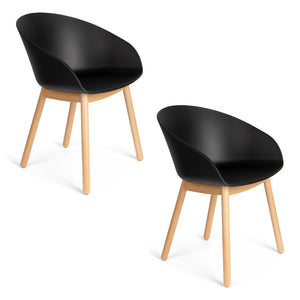   Modern furniture - Oak Legged Molded Dining Armchairs (2) - www.oroa.com | Oroa.com