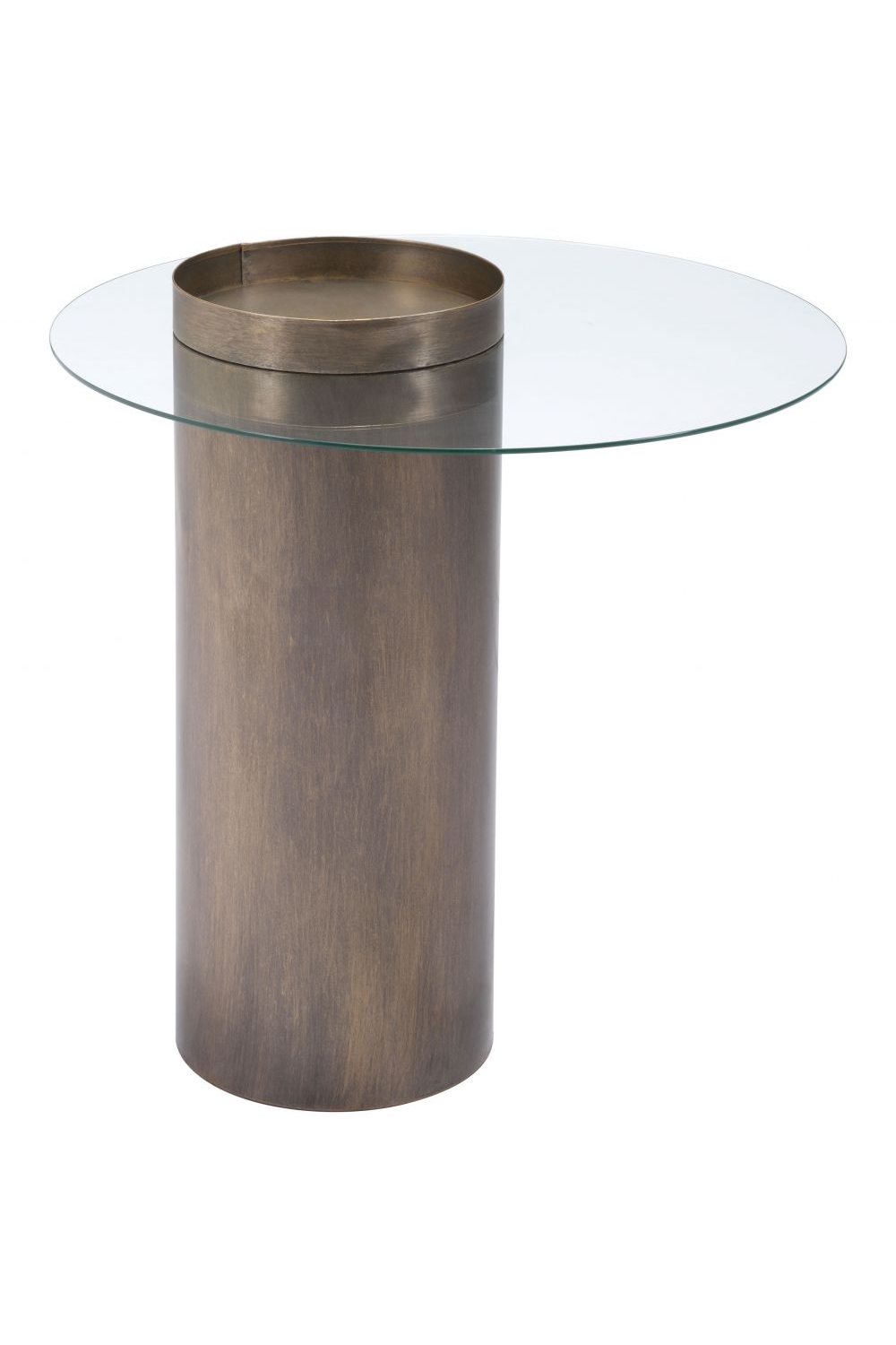 Cylindrical Antique Bronze End Table | OROA Modern Emi | OROA.com