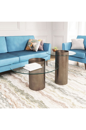 Cylindrical Antique Bronze End Table | OROA Modern Emi | OROA.com