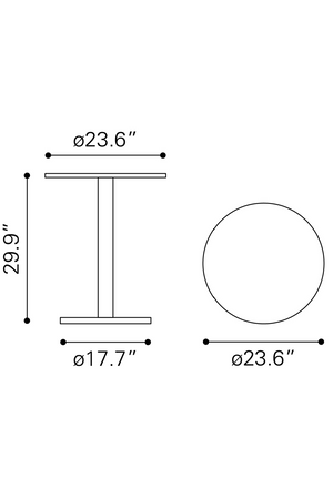 Brown Wooden Bistro Table | OROA Modern Alto