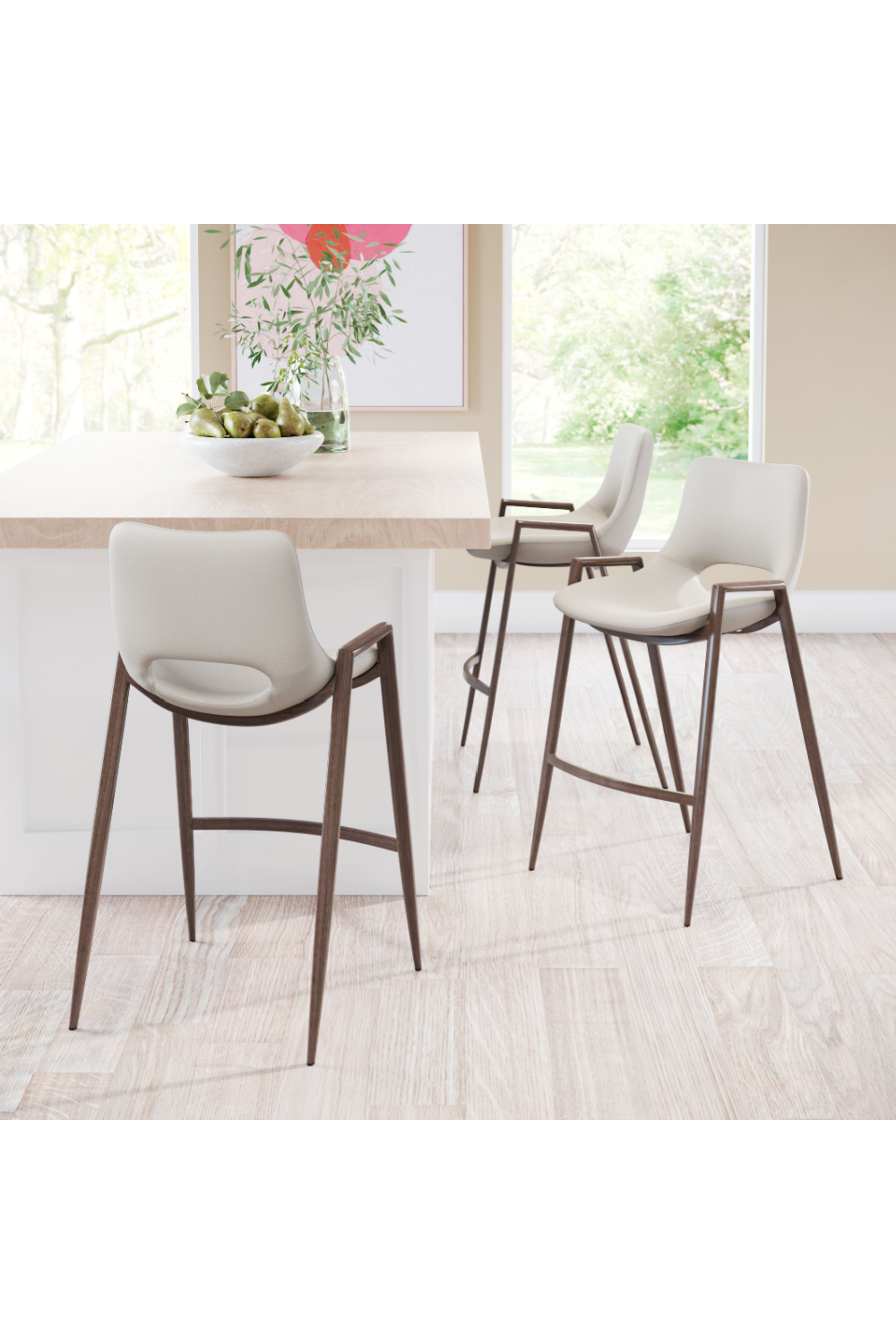 Leather Counter Stools (2) | OROA Modern Desi | Oroa.com