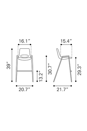 Leather Bar Stools (2) | OROA Modern Desi | Oroa.com