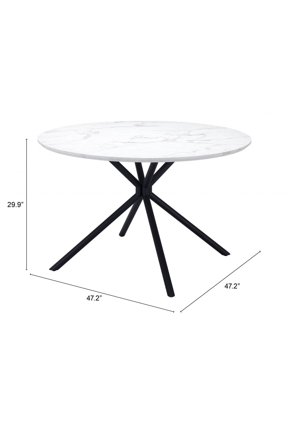 Round Marble Print Dining Table | OROA Modern Amiens | Oroa.com