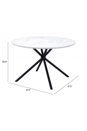 Round Marble Print Dining Table | OROA Modern Amiens | Oroa.com