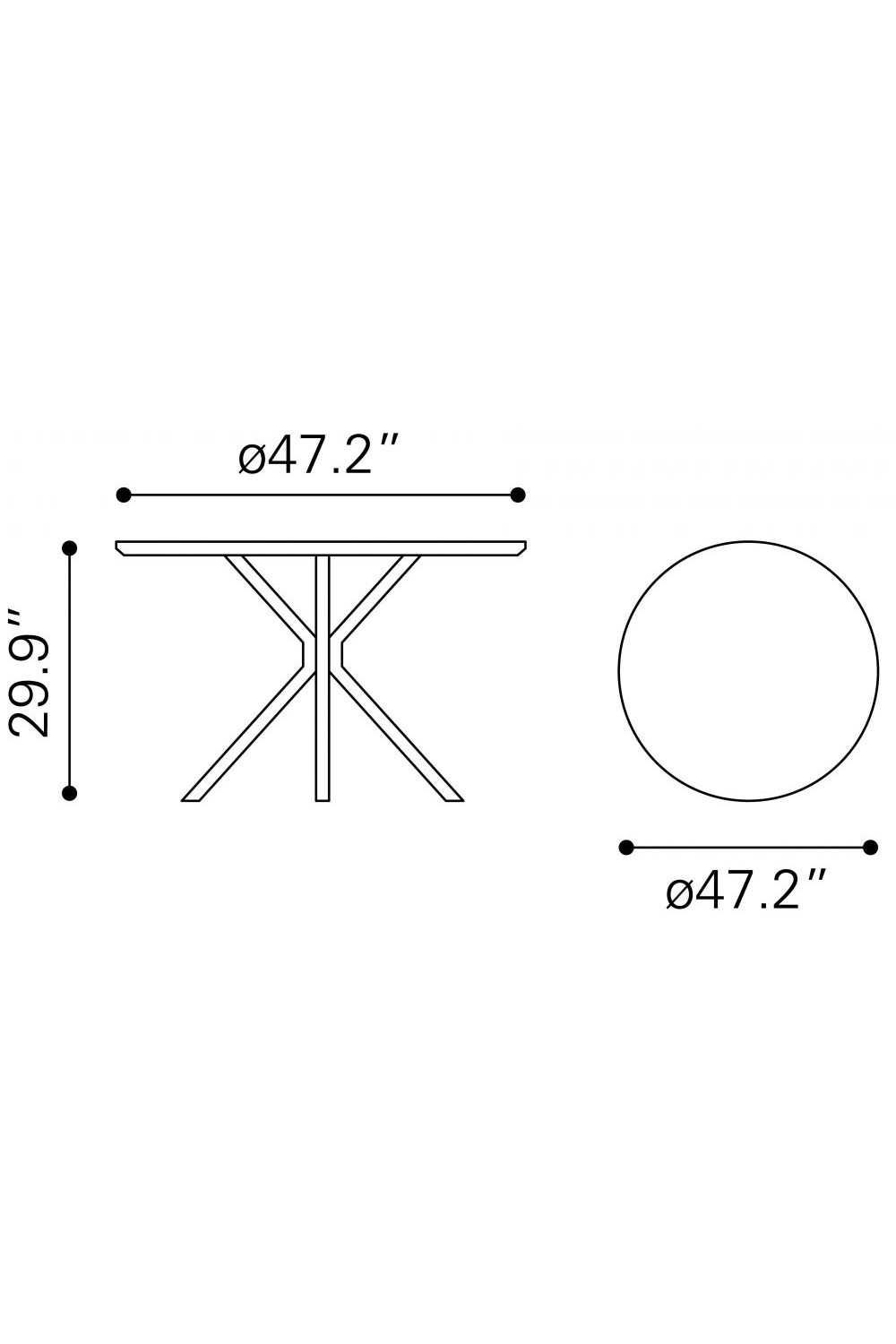 Round Marble Print Dining Table | OROA Modern Amiens | Oroa.com