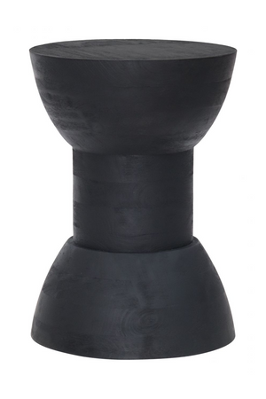 Black Wooden Hourglass Side Table | OROA Modern Wisdom