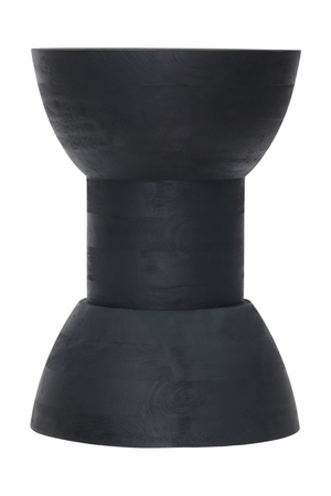 Black Wooden Hourglass Side Table | OROA Modern Wisdom