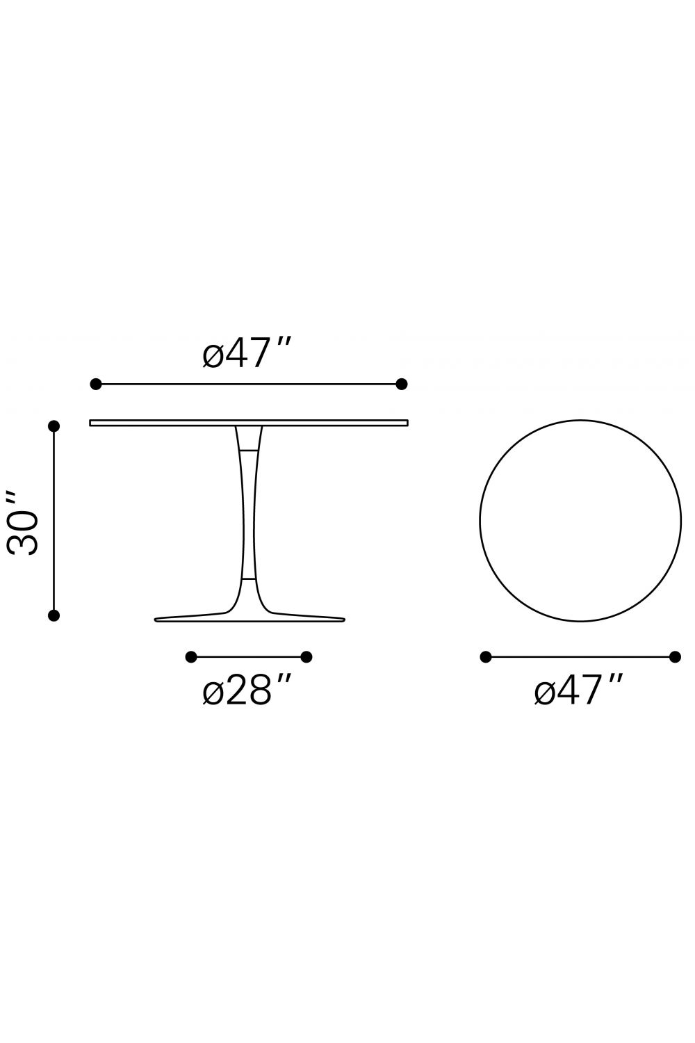 White Pedestal Dining Table | OROA Modern Phoenix | Oroa.com