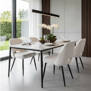   White Shearling Dining Chairs (2) | Oroa.com