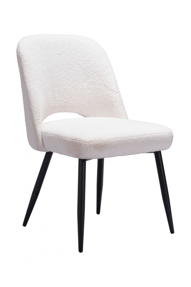 White Shearling Dining Chairs (2) | OROA Modern Teddy | Oroa.com