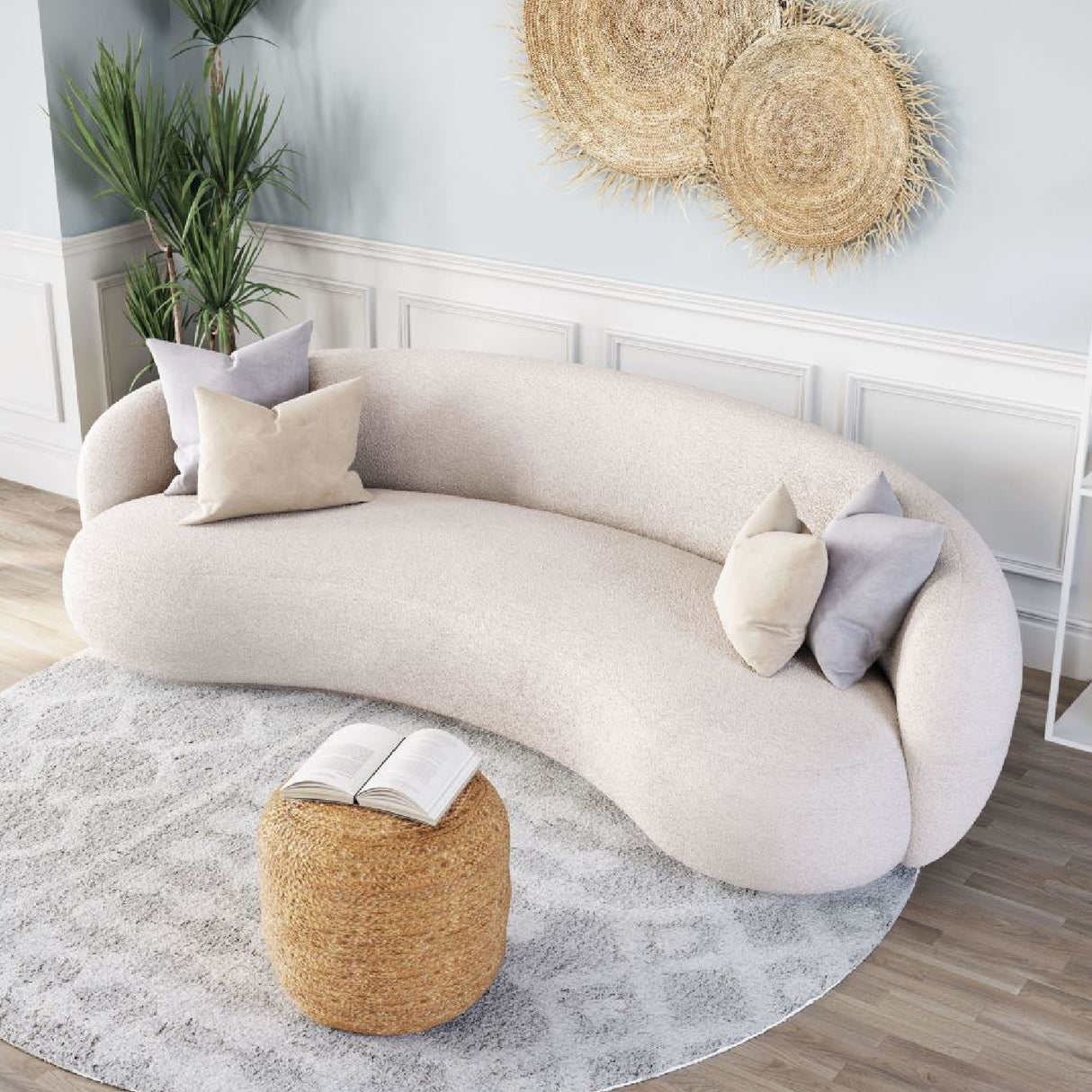 Cream Curved Sofa | OROA Modern Tibet | Oroa.com