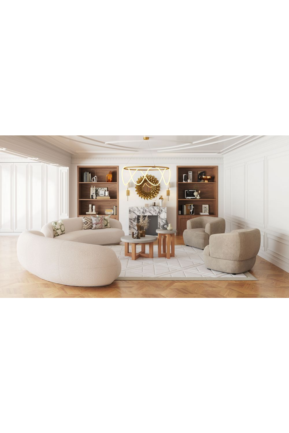 Cream Curved Sofa | OROA Modern Tibet | Oroa.com