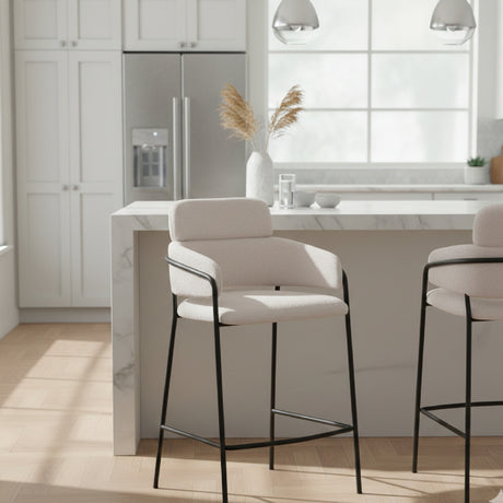   Shearling Style Counter Stools (2) | Oroa.com