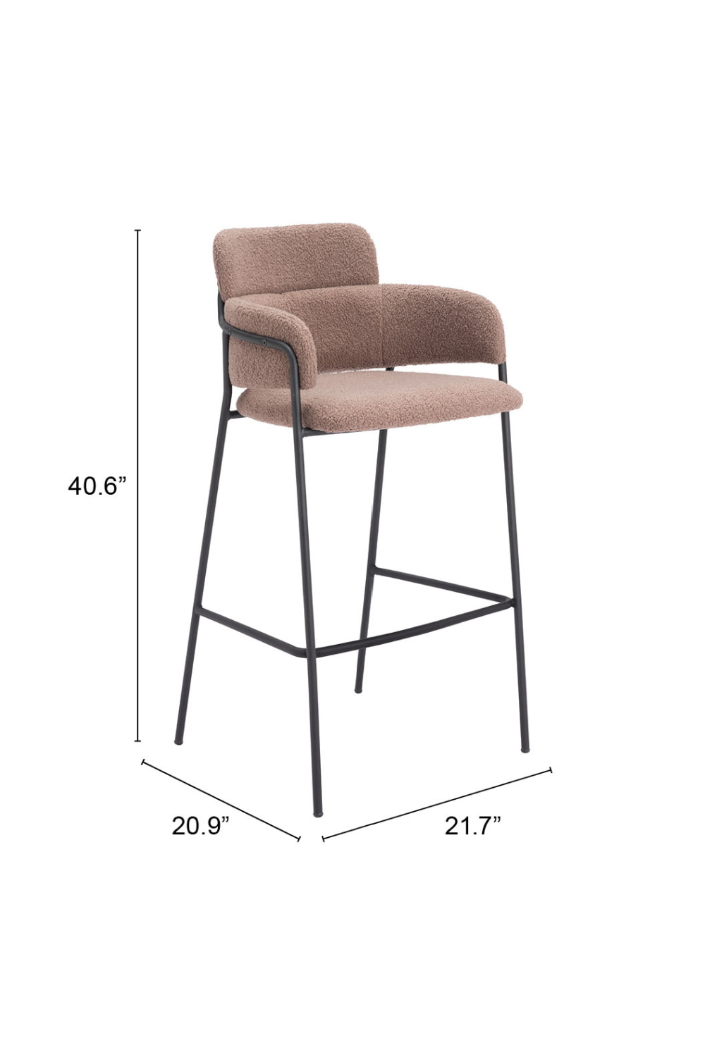 Shearling Style Bar Stools (2) | OROA Modern Marcel | Oroa.com
