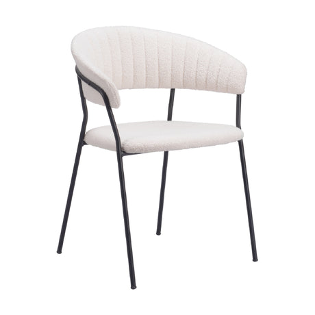 Cream Shearling Dining Chairs (2) | OROA Modern Josephine | Oroa.com