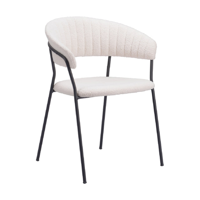 Cream Shearling Dining Chairs (2) | OROA Modern Josephine | Oroa.com