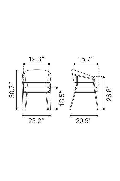 Cream Shearling Dining Chairs (2) | OROA Modern Josephine | Oroa.com